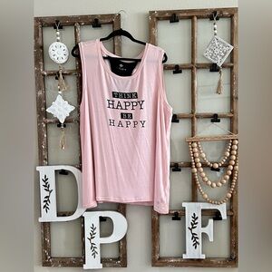 Light Pink 'Think Happy Be Happy' Sleeveless Tank